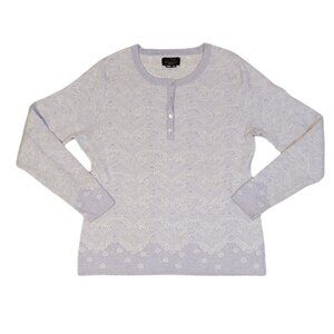 ICELANDIC DESIGN Reykjavik Henley 100% Merino Wool Gray Pearl Medium